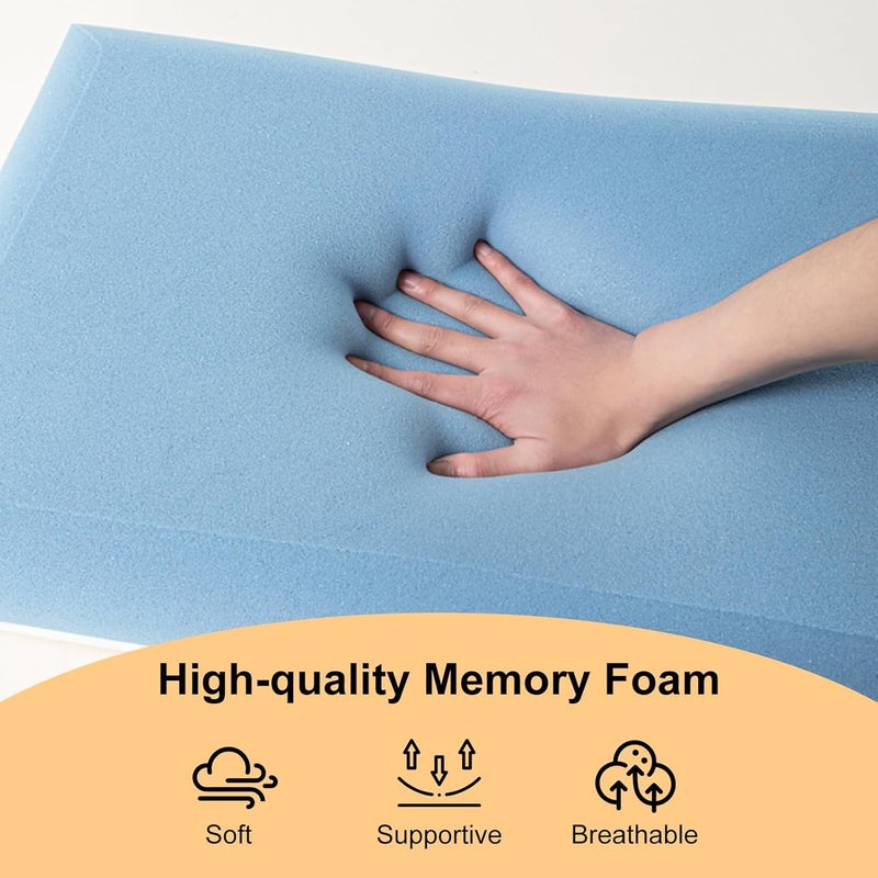 RESTIRY Toddler Pillow with Two-Sided Removable Pillowcase, Kids Memory Foam Pillow, Kids Pillow for Sleeping, Breathable and Cooling, 12x20 in ﻿ - Image 4